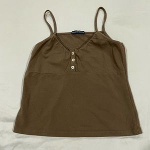 Brandy Melville brown size small button up tank top